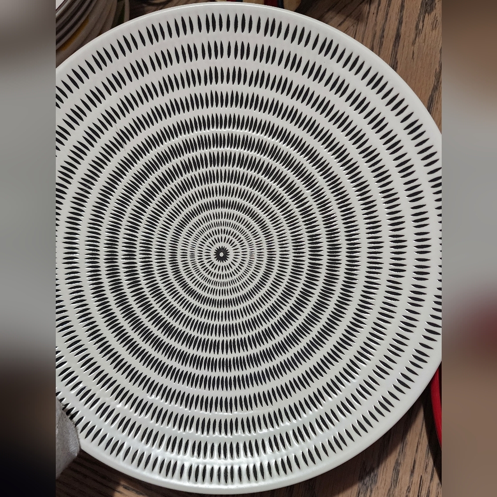 Black and White Patterned Plate